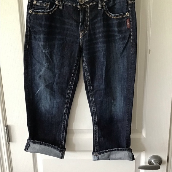 Womens Silver Jeans Denim Aiko Capris - Picture 3 of 6